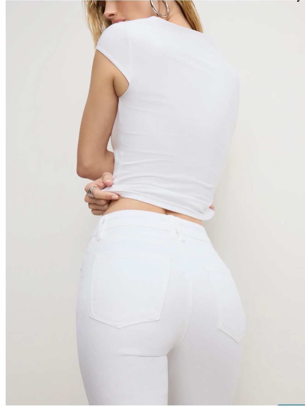 Good American Women's Jeans Good Legs Skinny Sz 15 White Denim Casual Jeans